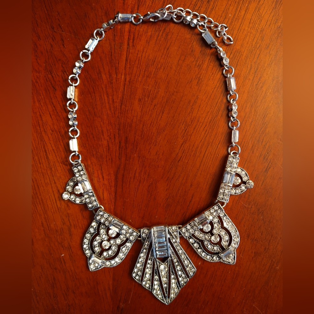Gorgeous Art Deco Necklace with Swarovski Crystals Perfect for Bridal Jewelry!